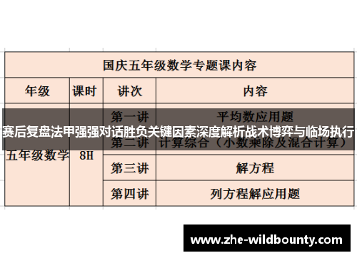 赛后复盘法甲强强对话胜负关键因素深度解析战术博弈与临场执行